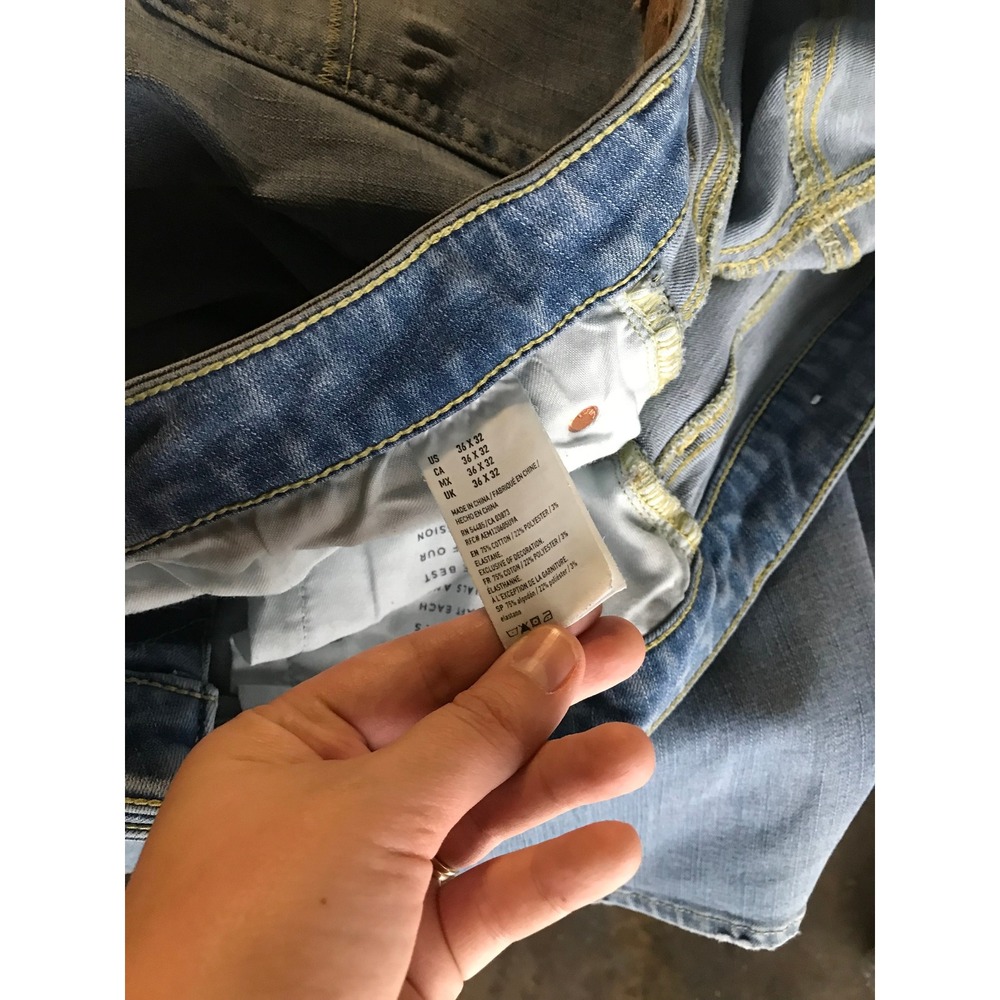 American Eagle Jeans Mens 36x32 Blue Original Boot Medium Wash Stretch Denim - Picture 5 of 9